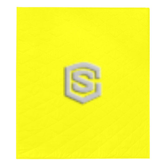 Yellow Quilt with Silver Logo Custom Quilt  70" x 80"