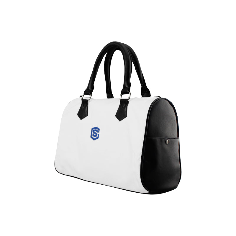 GRAY HANDBAG blue logo Boston Handbag (Model 1621)