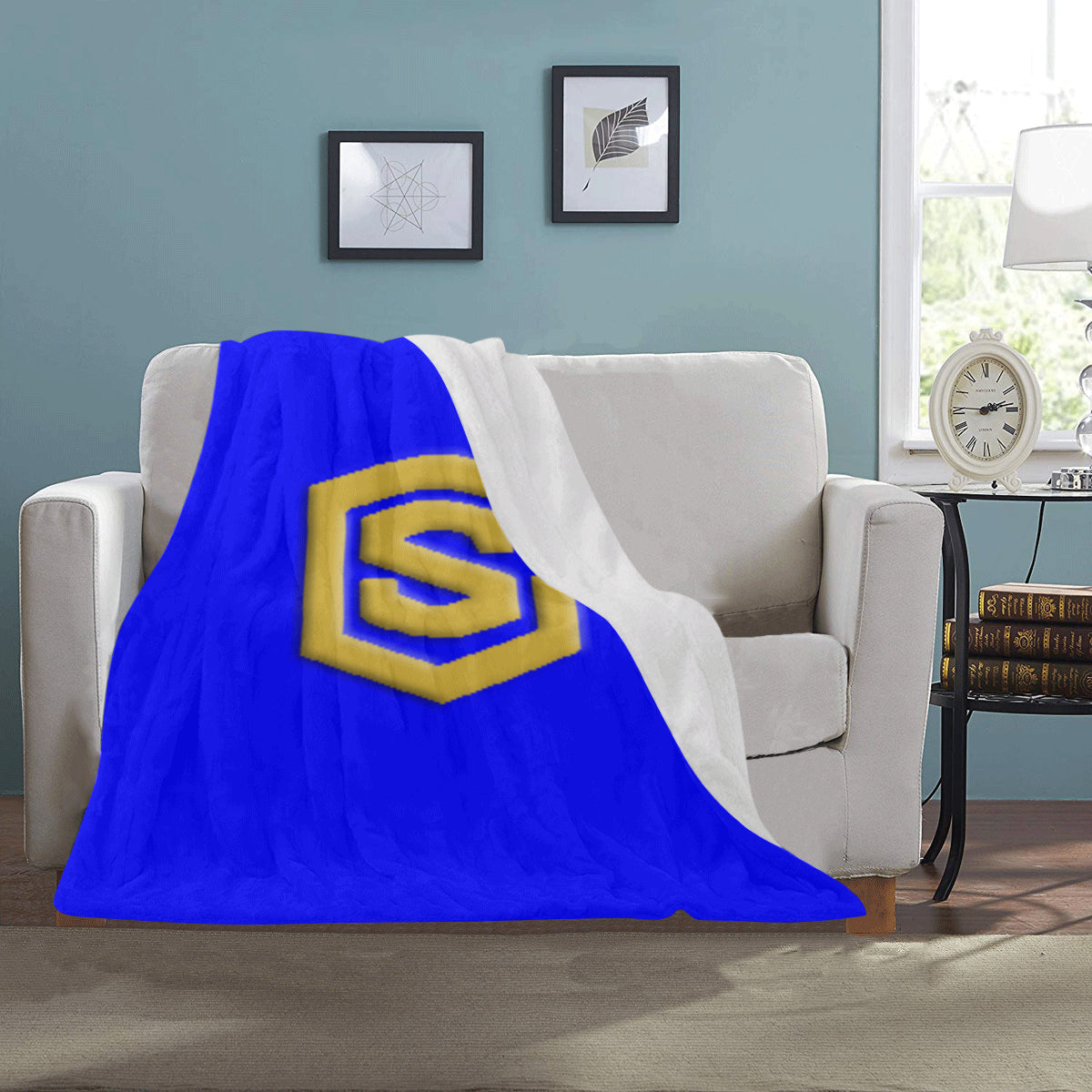 Blue Ultra-Soft Micro Fleece Blanket with Gold Logo Ultra-Soft Micro Fleece Blanket 30"x40"