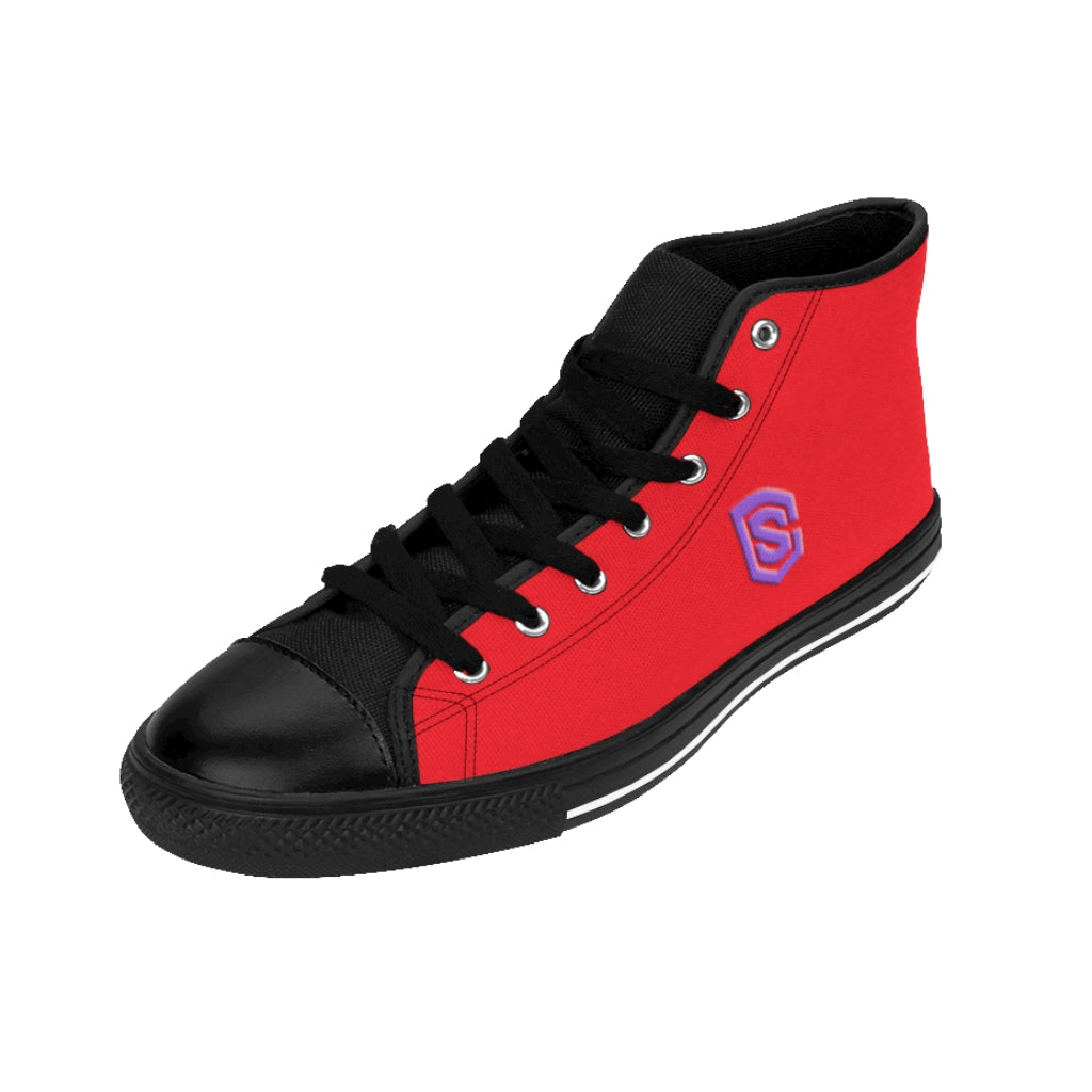 red Men's High-top Sneakers - purple logo