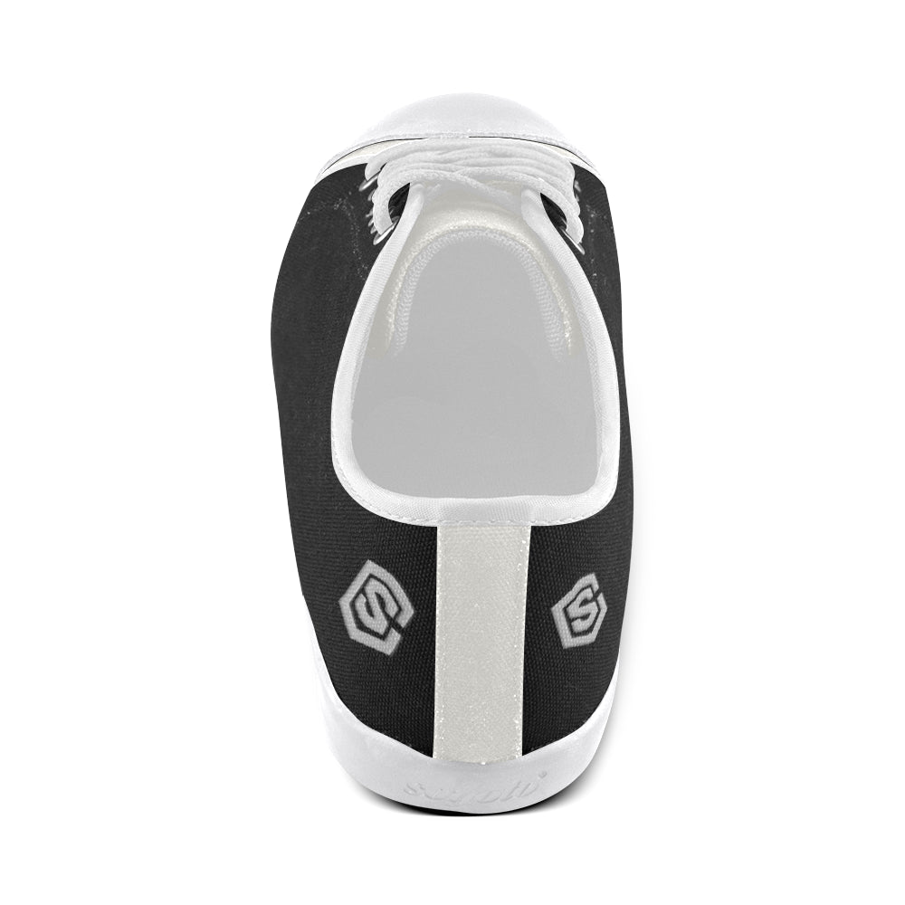 silver logo Women's Canvas Shoes (Model 016)