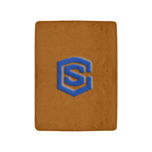 Brown Ultra-Soft Micro Fleece Blanket with Blue Logo Ultra-Soft Micro Fleece Blanket 30"x40"