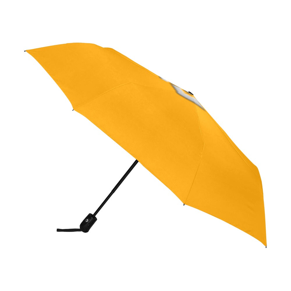 Orange Anti-UV Automatic Umbrella With Silver Logo Anti-UV Automatic Umbrella(Outside Printing)(Model U09)