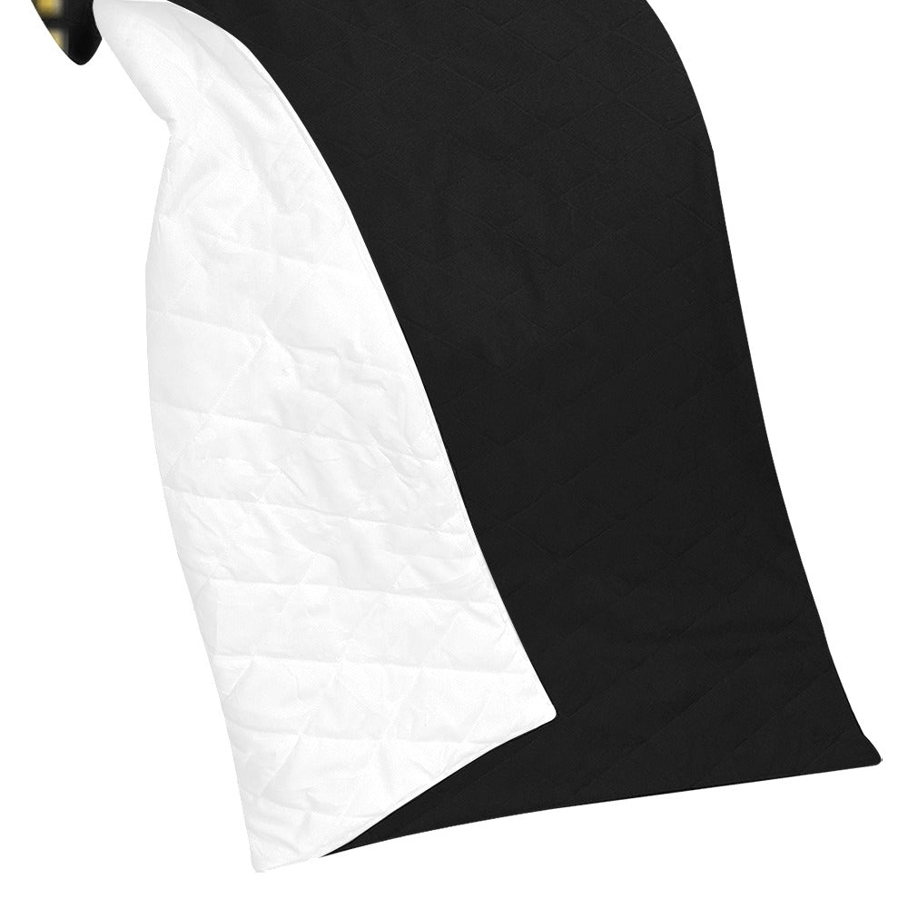 Black Quilt with Gold Logo Custom Quilt  70" x 80"