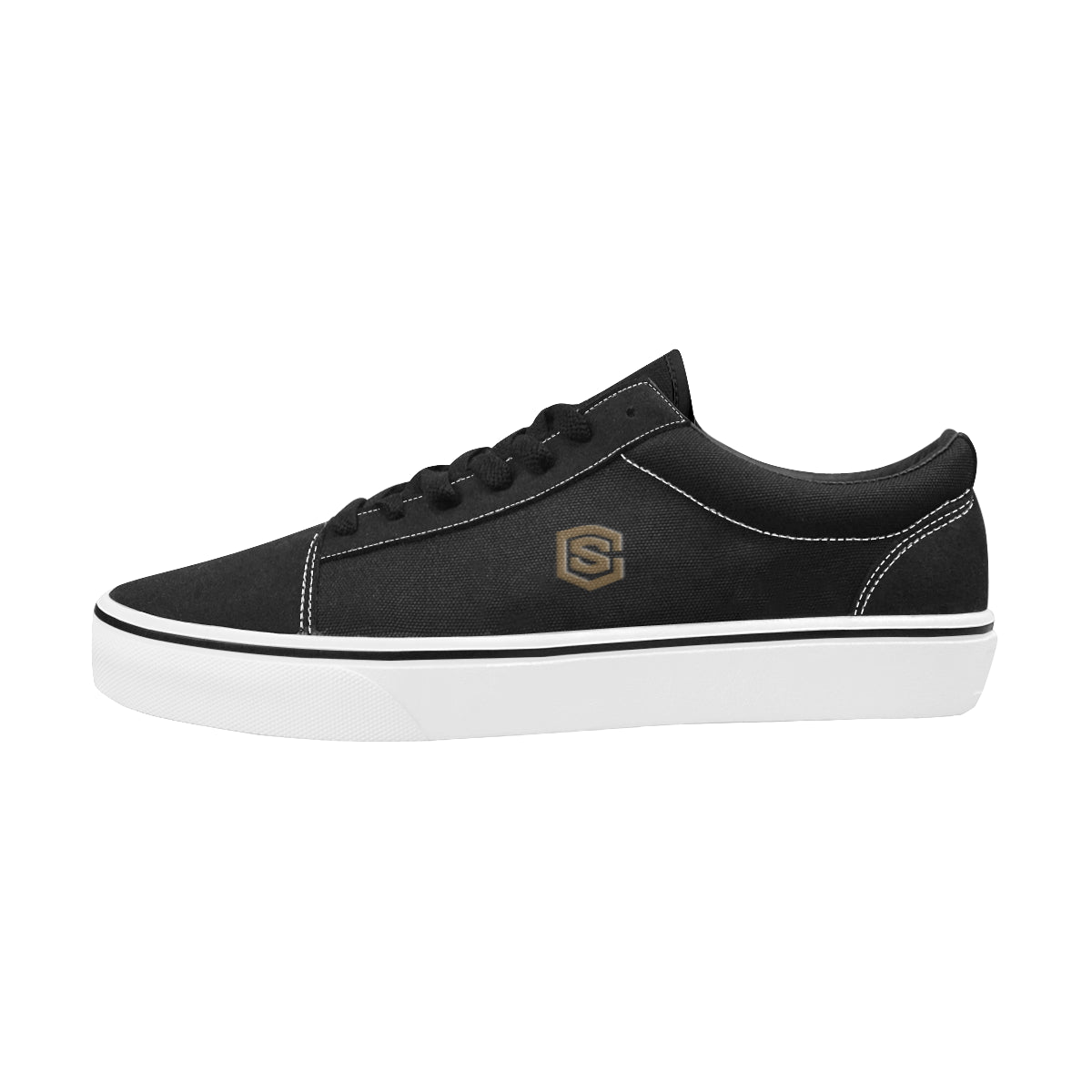 brown logo Men's Low Top Skateboarding Shoes (Model E001-2)