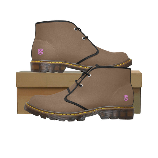 pink Men's Canvas Chukka Boots (Model 2402-1)