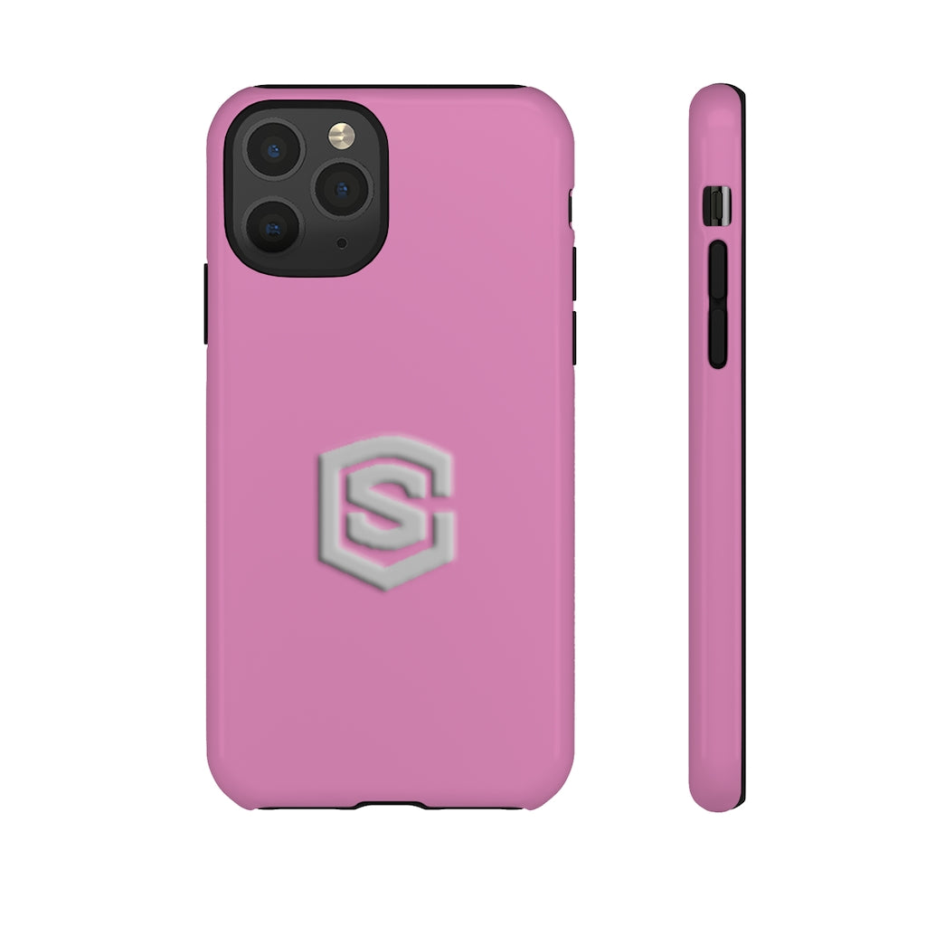 Pink Tough Cases Silver Logo