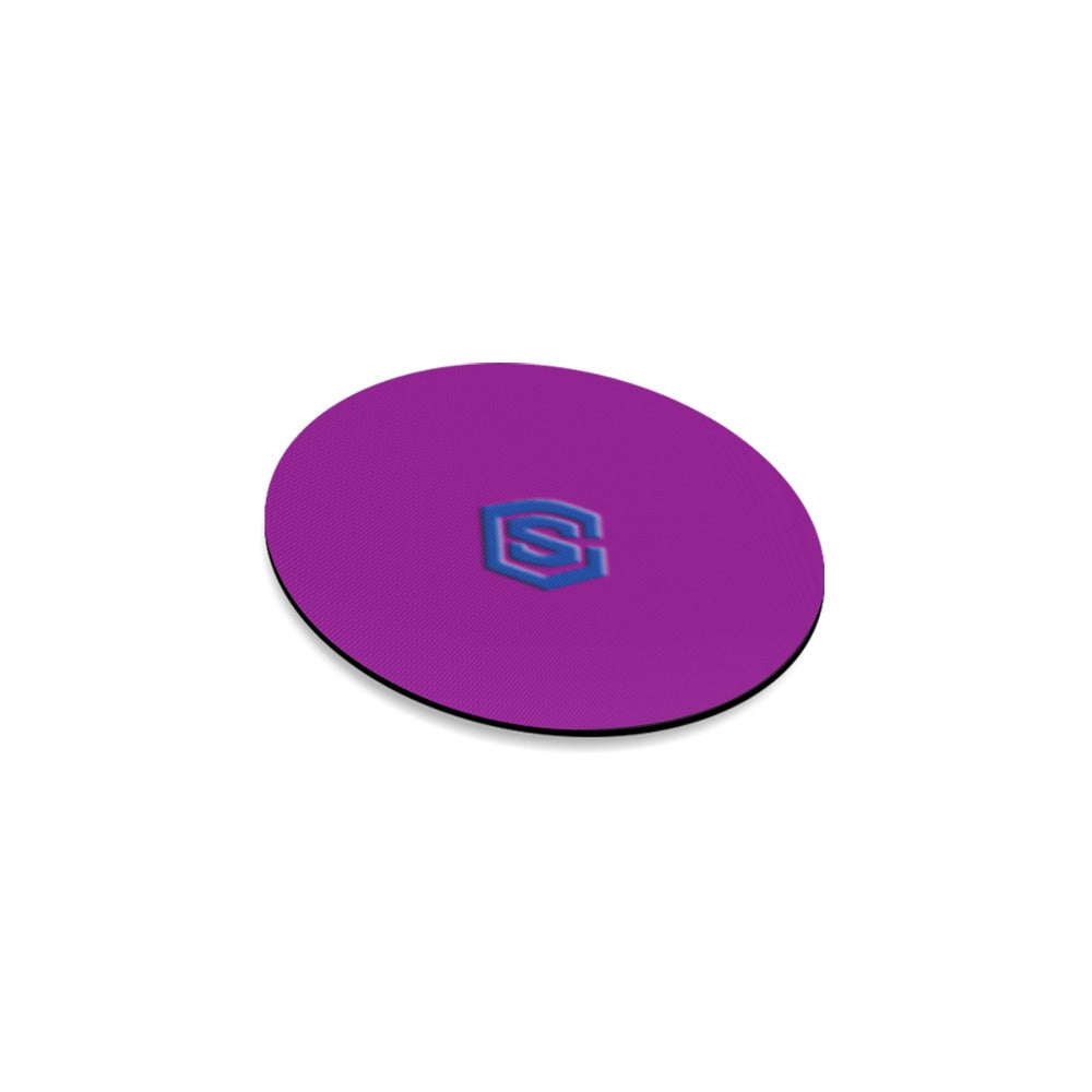 Purple Round Coaster with Blue Logo Round Coaster