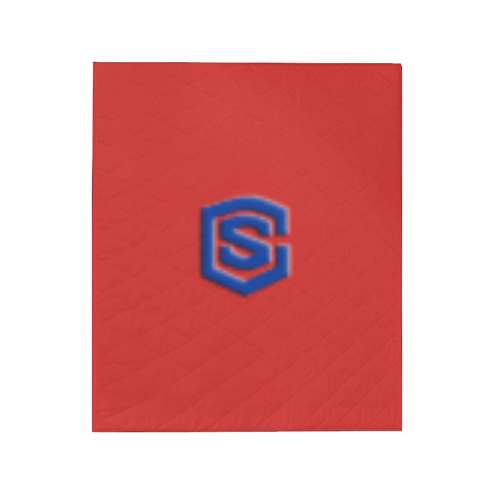 Red Custom Quilt Blue Logo Custom Quilt 50" x 60"