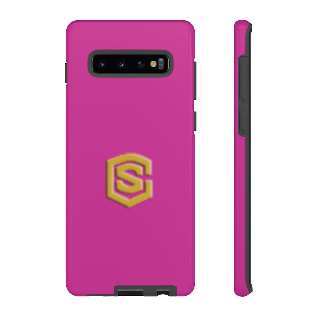 Pink Tough Cases Gold Logo