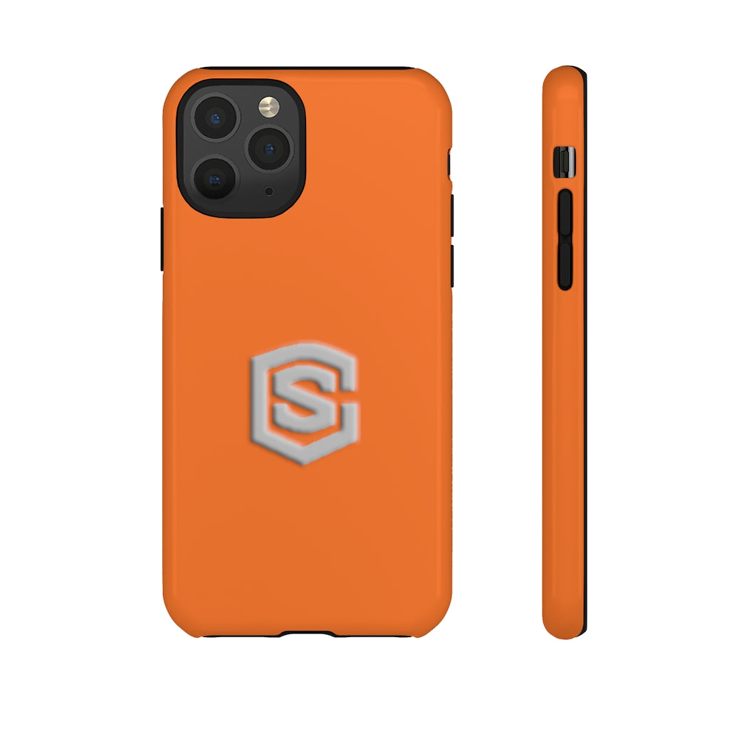 Orange Tough Cases Silver Logo