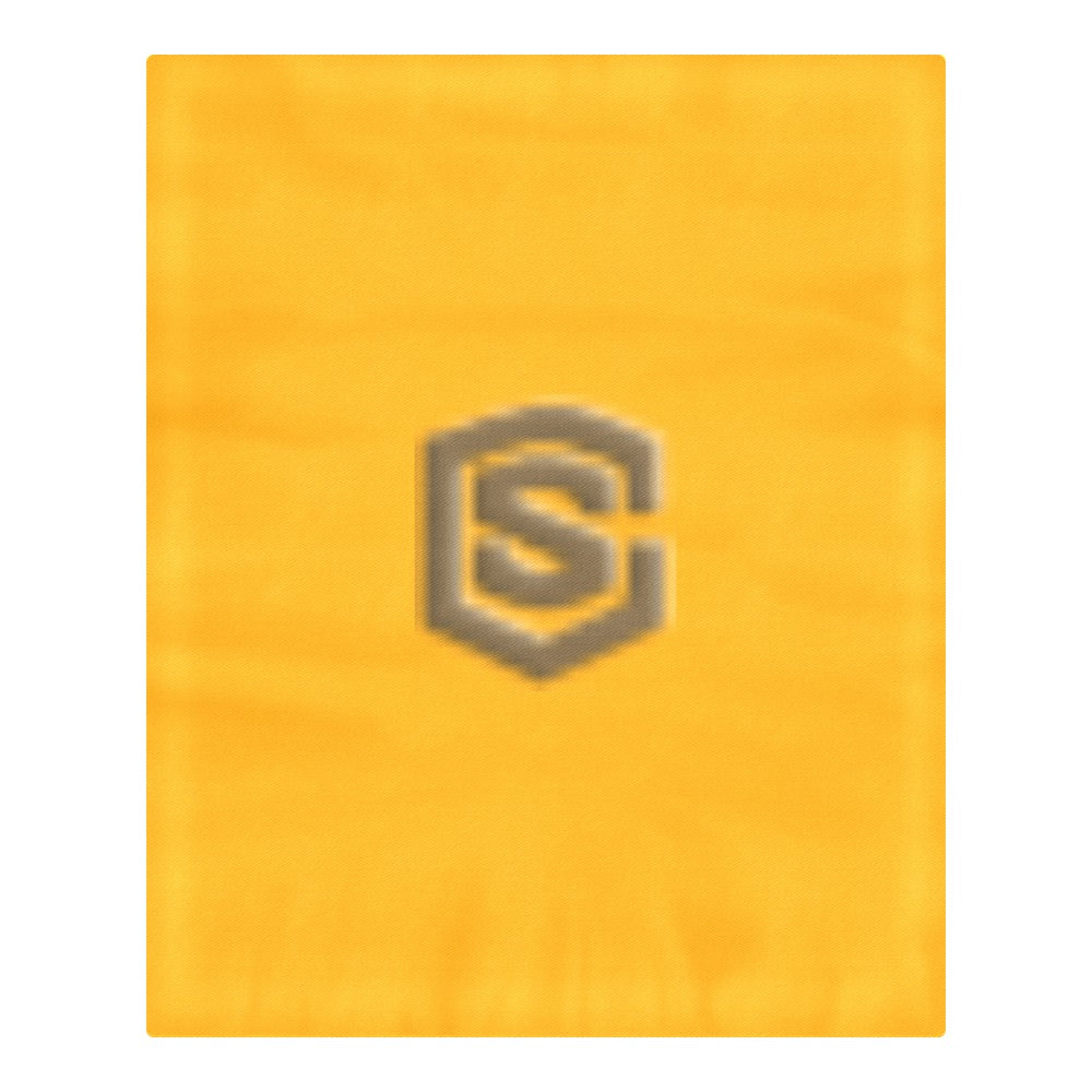 Orange 3-Piece Bedding Set (1 Duvet Cover 86"x70"; 2 Pillowcases 20"x30")(One Side) wtih Brown Logo 3-Piece Bedding Set (1 Duvet Cover 86"x70"; 2 Pillowcases 20"x30")(One Side)