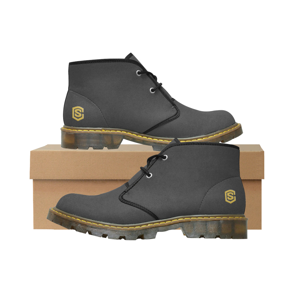 gold logo Women's Nubuck Chukka Boots (Model 2402)