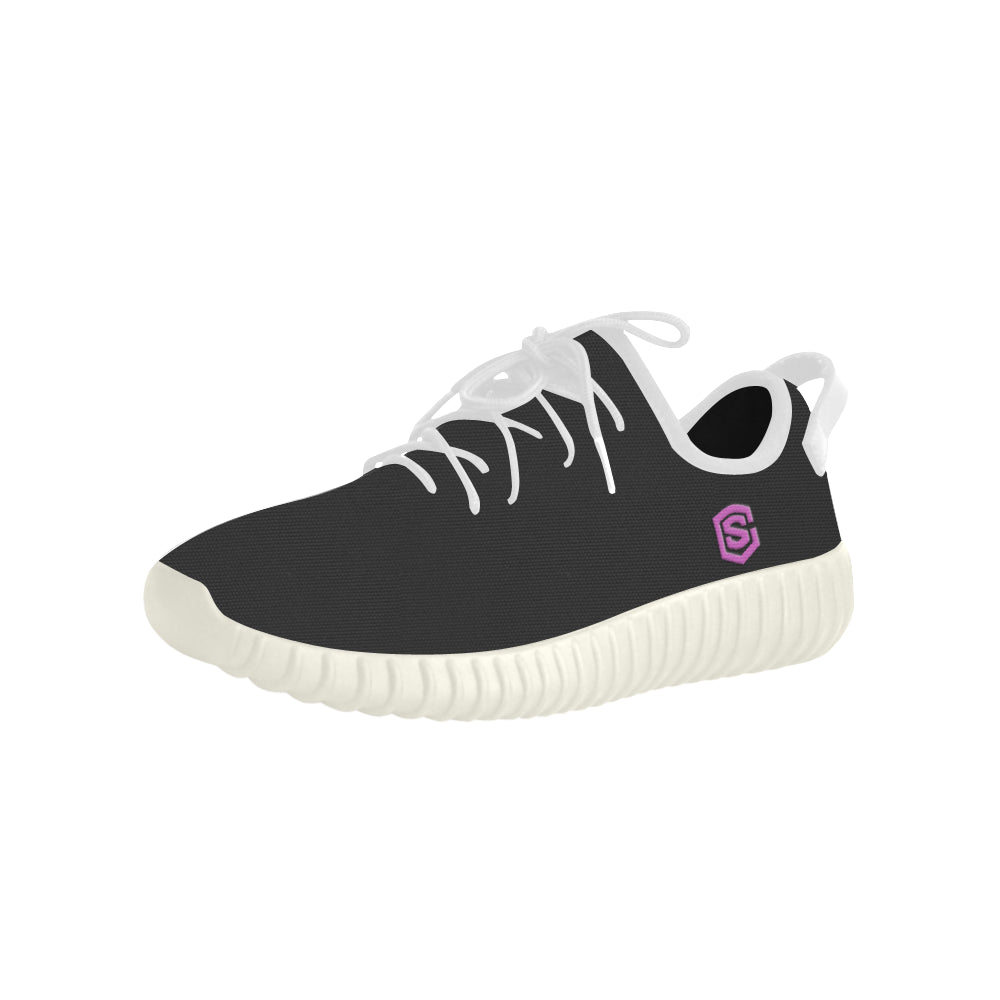 pink logo Grus Women's Breathable Woven Running Shoes (Model 022)