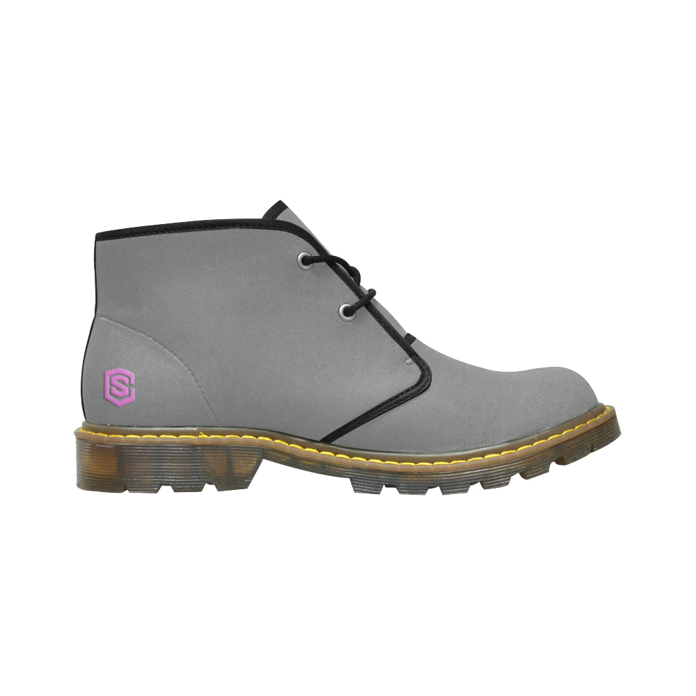 pink logo Women's Nubuck Chukka Boots (Model 2402)