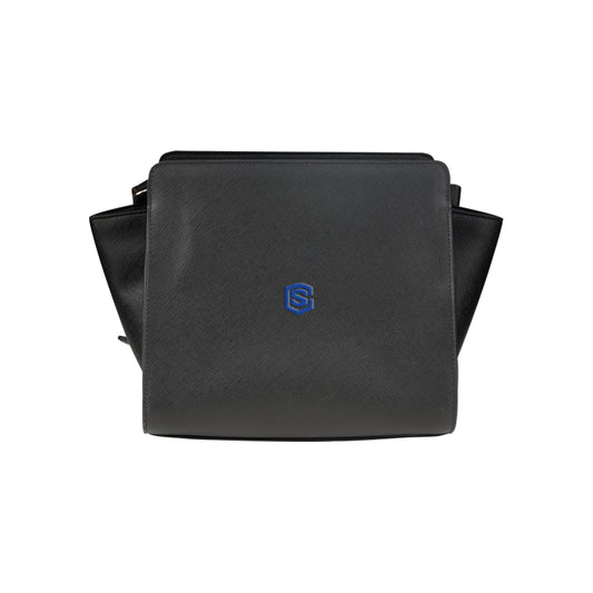 BLACK SATCHEL BAG blue logo Satchel Bag (Model 1635)