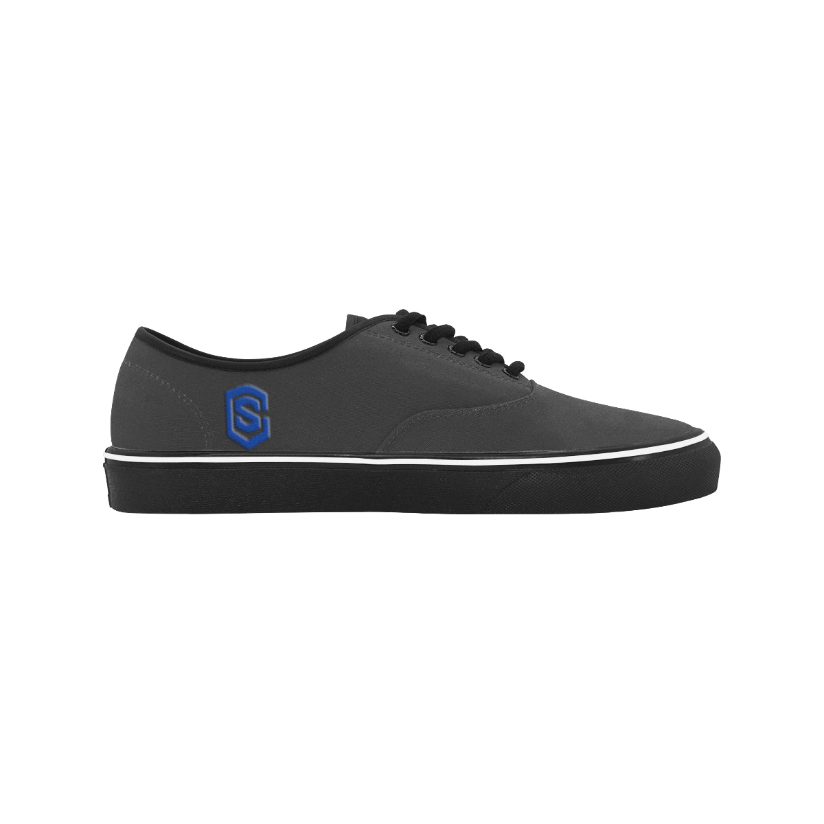 blue logo Classic Men's Canvas Low Top Shoes/Large (Model E001-4)