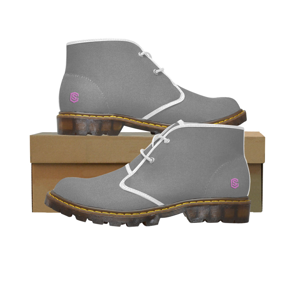 pink Men's Canvas Chukka Boots (Model 2402-1)