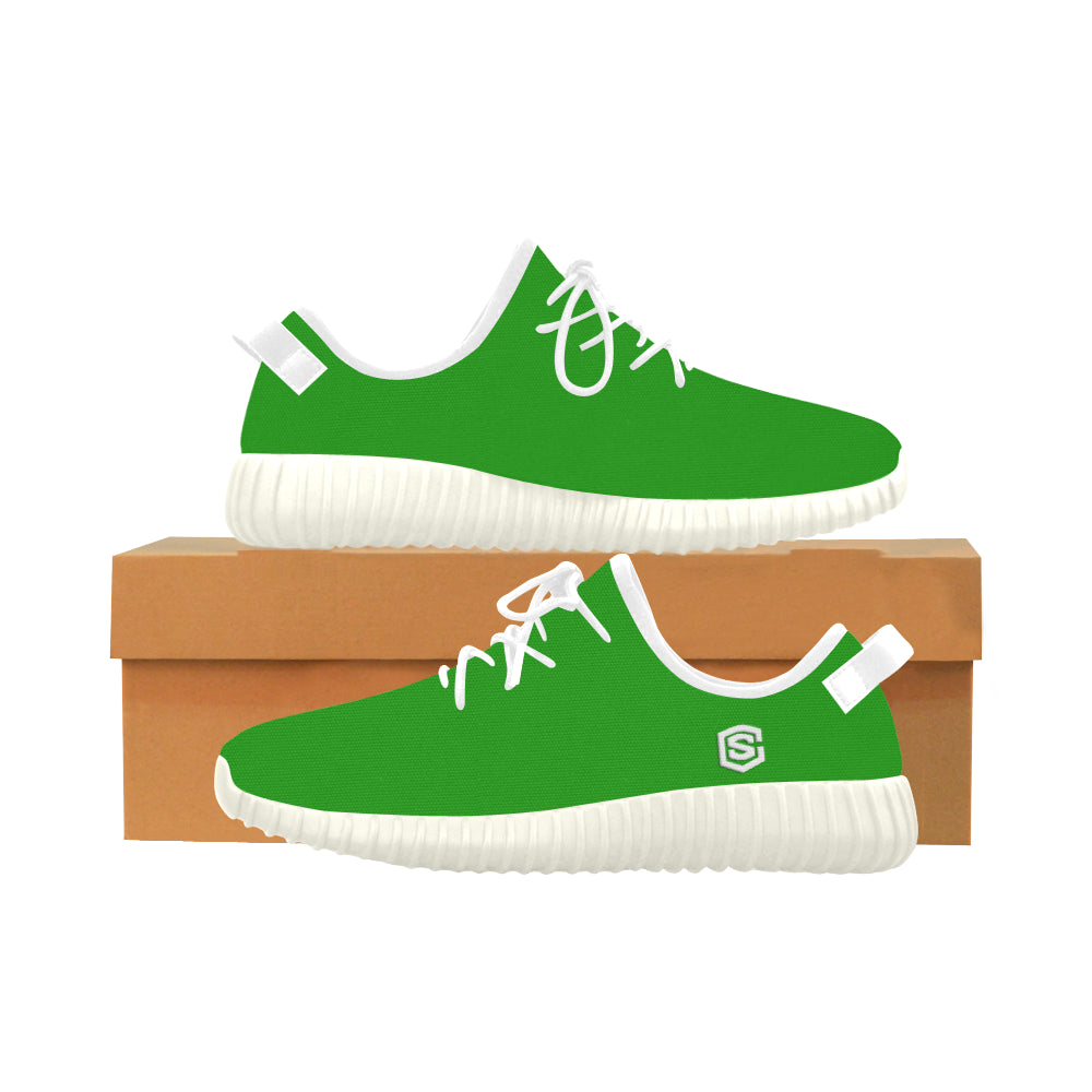 white logo Grus Women's Breathable Woven Running Shoes (Model 022)