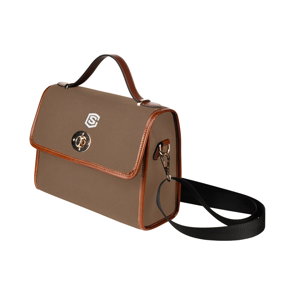 DARK ORANGE WATERPROOF CANVAS BAG white logo Waterproof Canvas Bag/All Over Print (Model 1641)