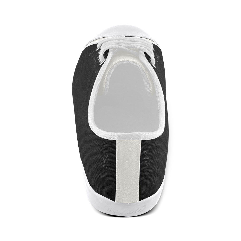 Black Logo Men's Canvas Shoes (Model 016)