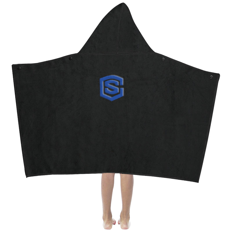 BlackKids' Hooded Bath Towels with Blue Logo Kids' Hooded Bath Towels