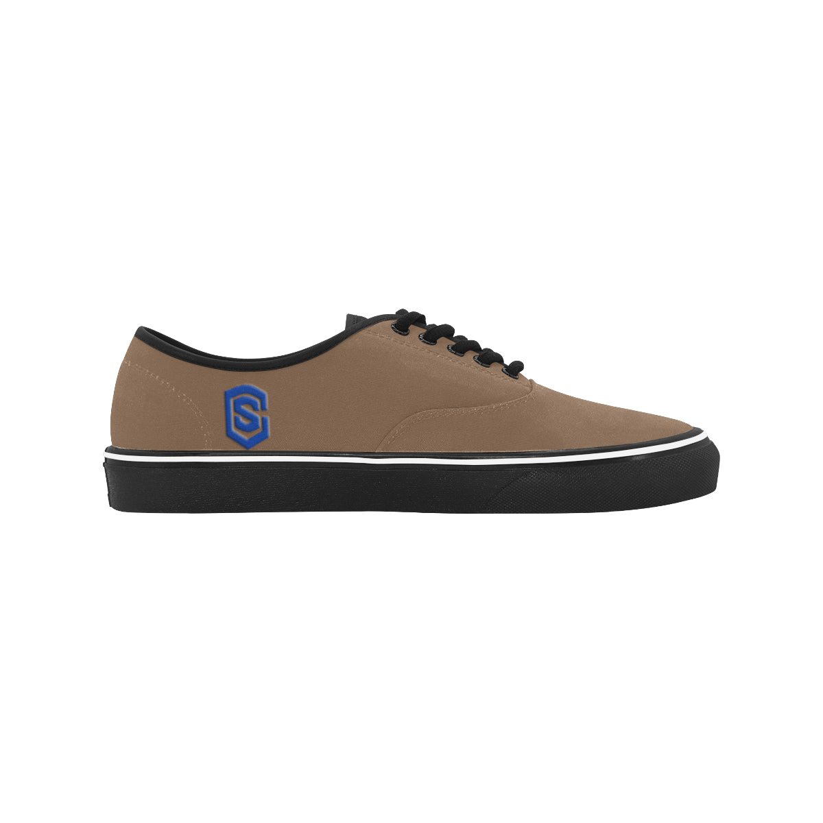 blue logo Classic Men's Canvas Low Top Shoes/Large (Model E001-4)