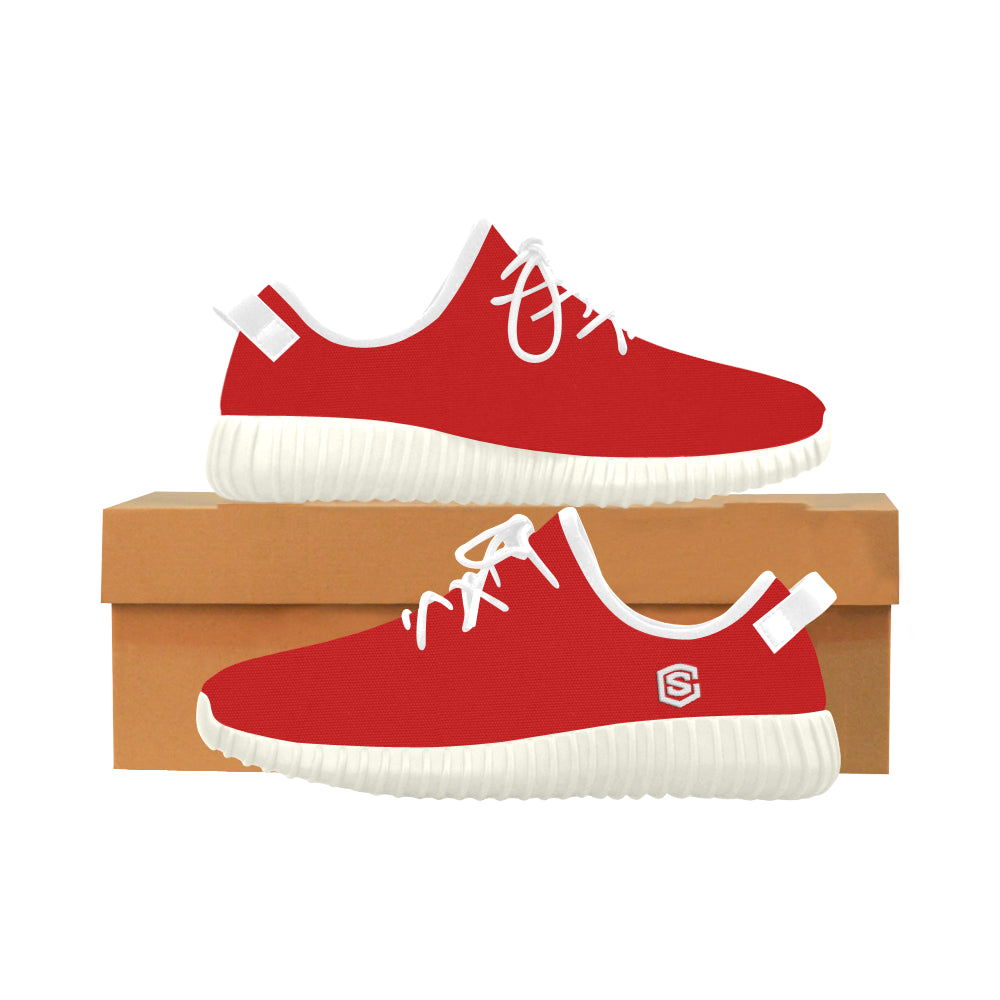 white logo Grus Women's Breathable Woven Running Shoes (Model 022)