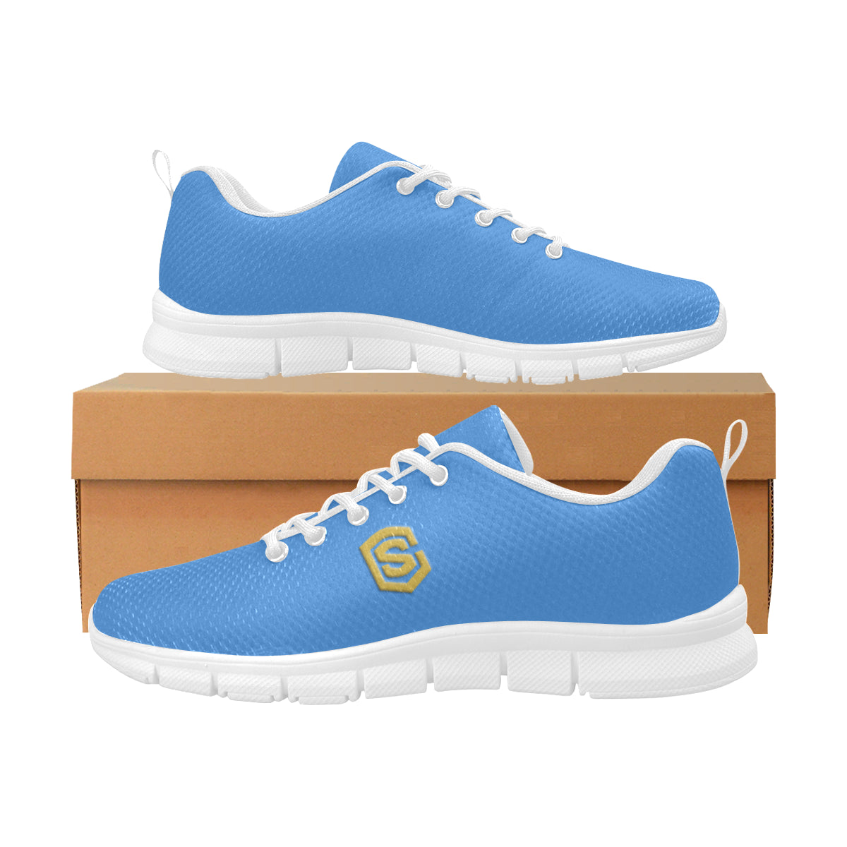 gold logo Women's Breathable Running Shoes (Model 055)