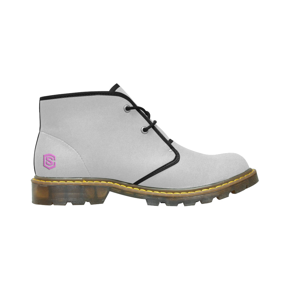 pink logo Women's Nubuck Chukka Boots (Model 2402)