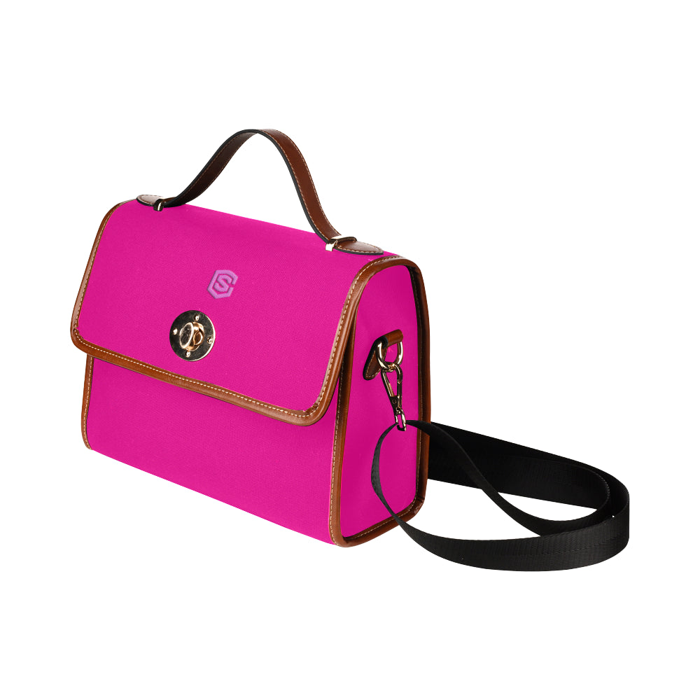 STRONG SCARLET WATERPROOF CANVAS BAG PINK logo Waterproof Canvas Bag/All Over Print (Model 1641)