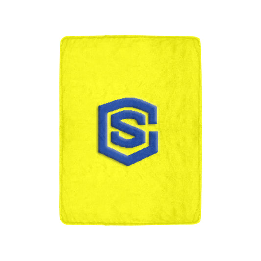 Yellow Ultra-Soft Micro Fleece Blanket with Blue Logo Ultra-Soft Micro Fleece Blanket 30"x40"