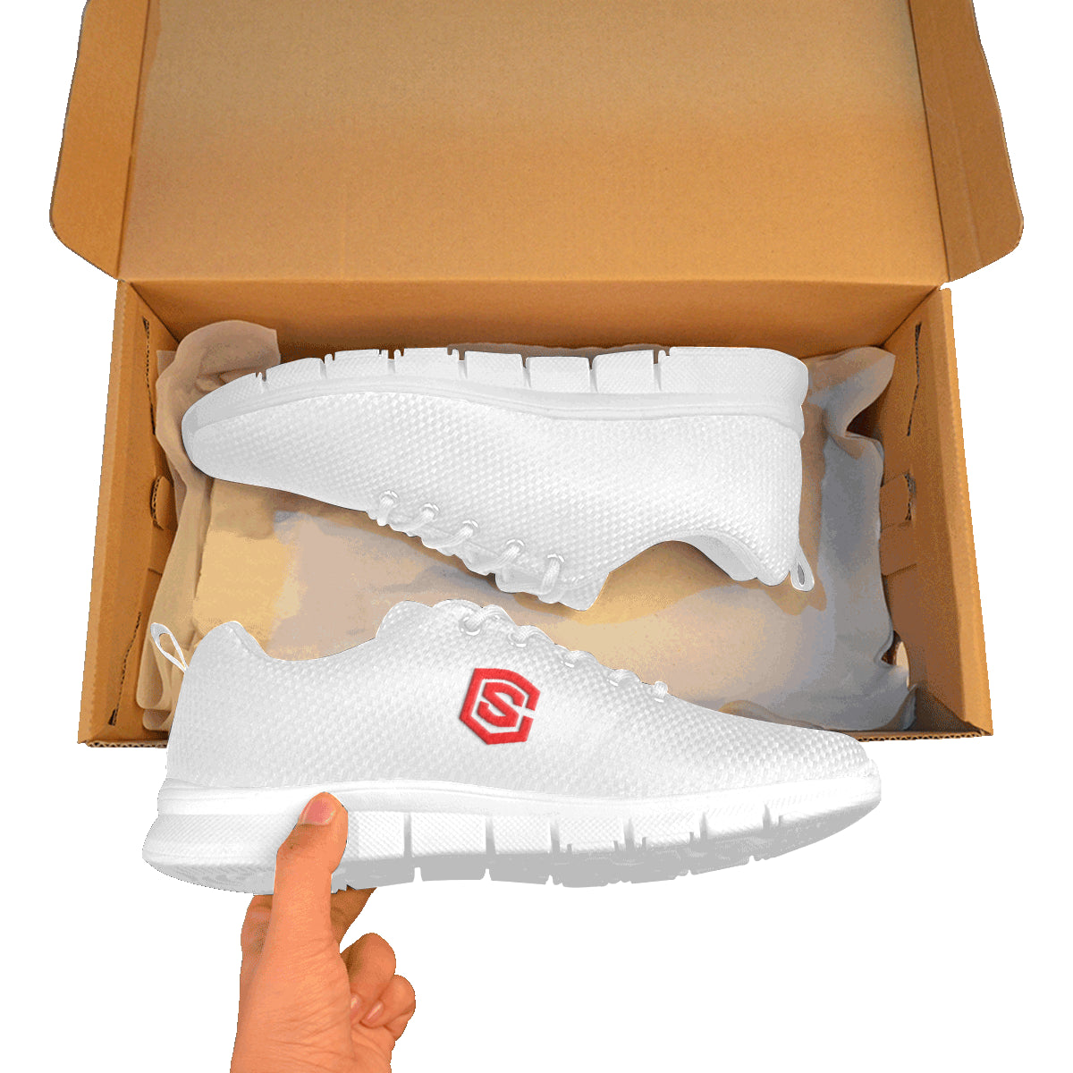 red logo Women's Breathable Running Shoes (Model 055)