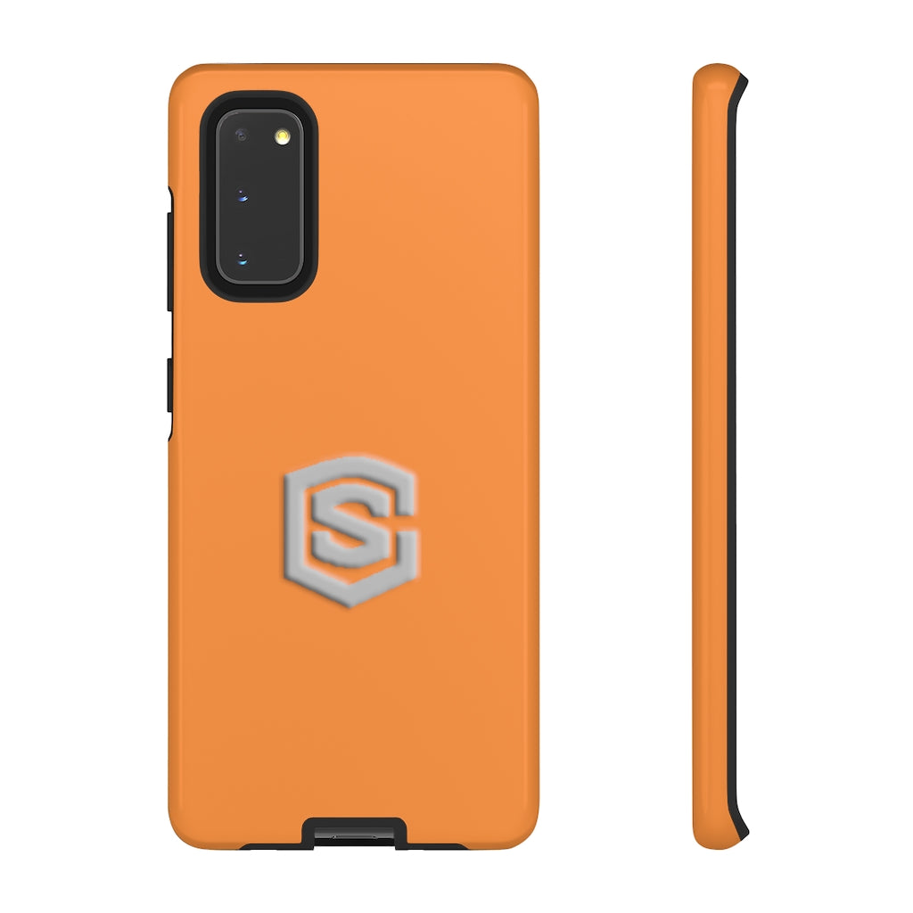 Orange Tough Cases Silver Logo