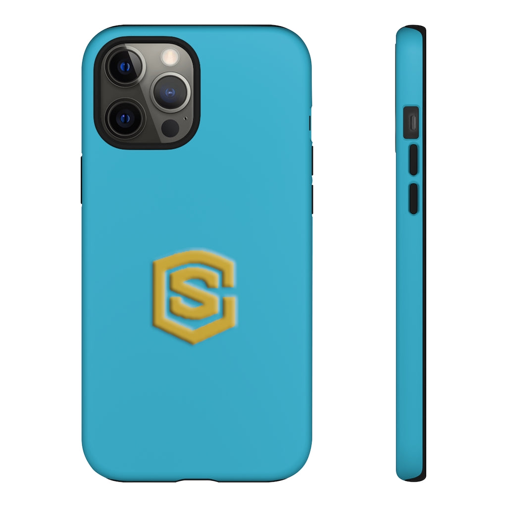 Blue Tough Cases Gold Logo