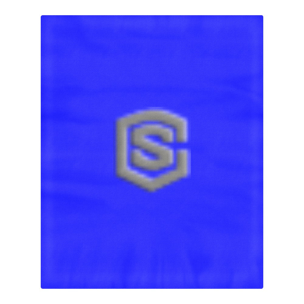 Blue 3-Piece Bedding Set (1 Duvet Cover 86"x70"; 2 Pillowcases 20"x30")(One Side) wtih Gray Logo 3-Piece Bedding Set (1 Duvet Cover 86"x70"; 2 Pillowcases 20"x30")(One Side)