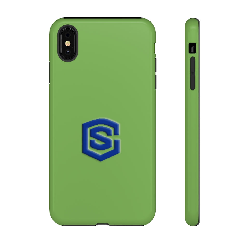 Green Tough Cases Blue Logo