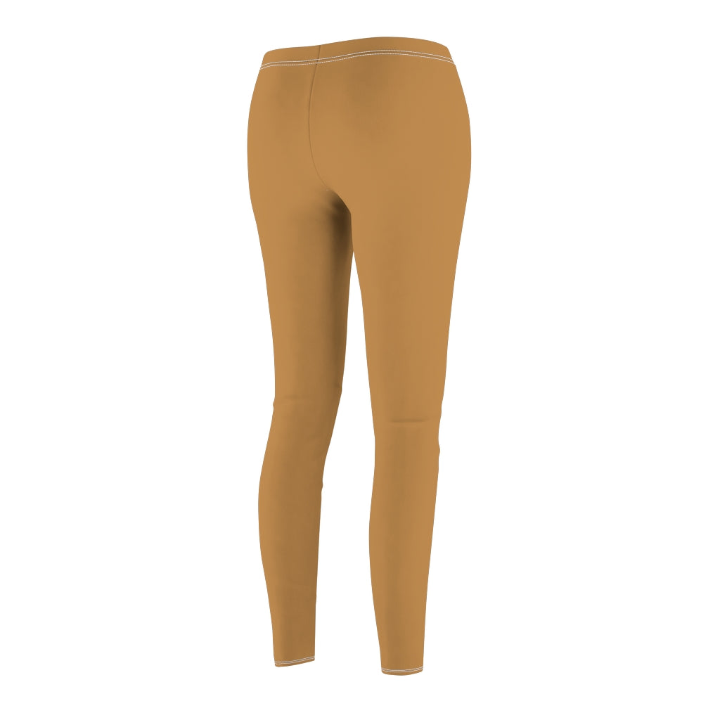 Brown Women's Cut & Sew Casual Leggings White logo