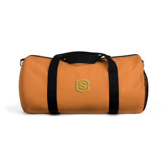 Orange Duffel Bag Gold Logo