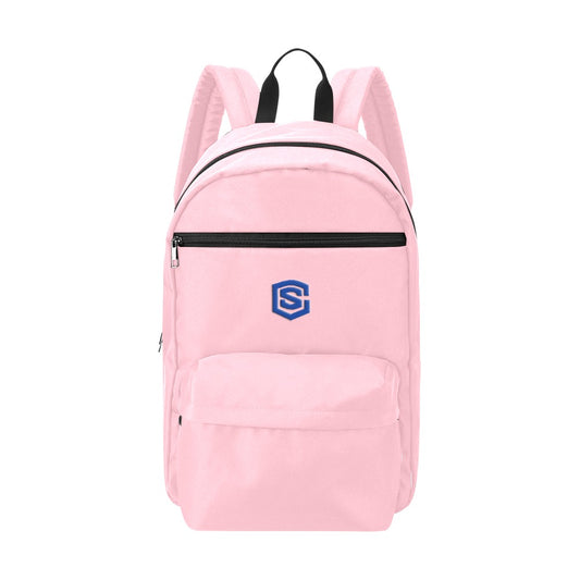 Pink Travel Backpack With Blue Logo Travel Backpack(Large Capacity)(Model 1691)