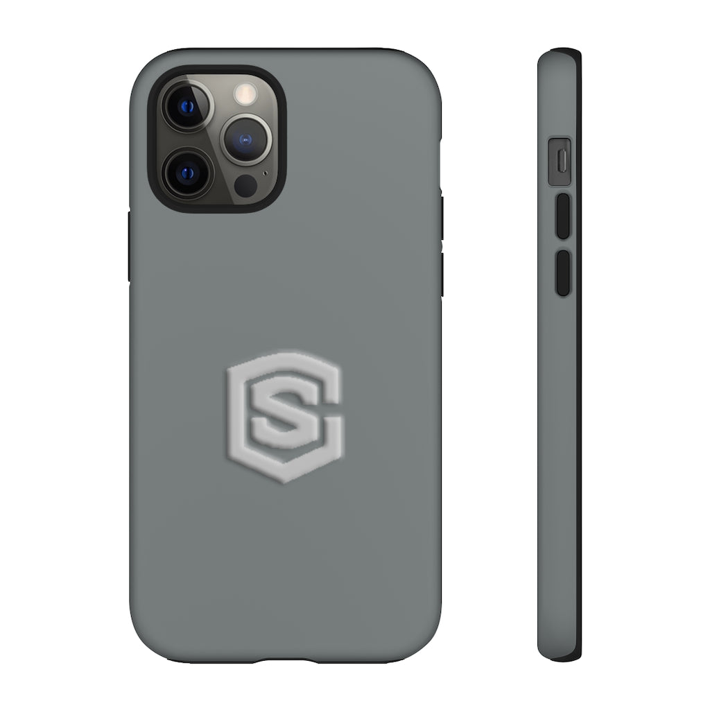 Grey Tough Cases Silver Logo