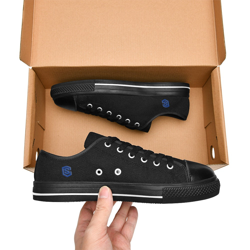 Blue logo Men's Classic Canvas Shoes (Model 018)