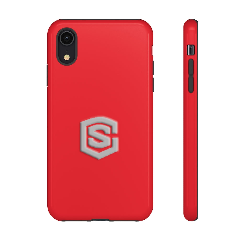 Red Tough Cases Silver Logo