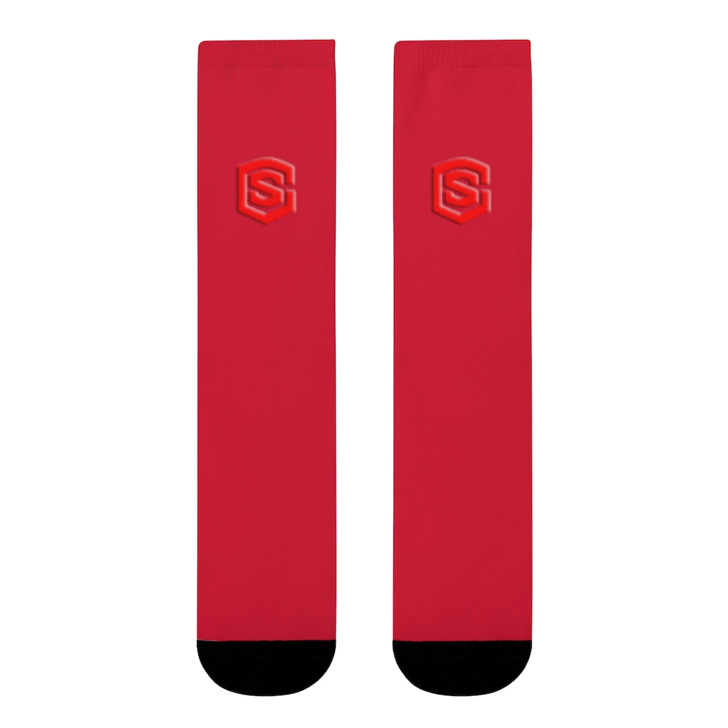 Red Sublimation Crew Socks (EU) Red Logo