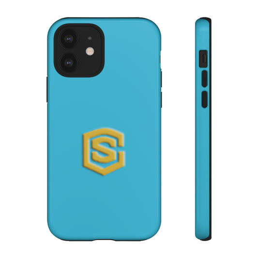 Blue Tough Cases Gold Logo