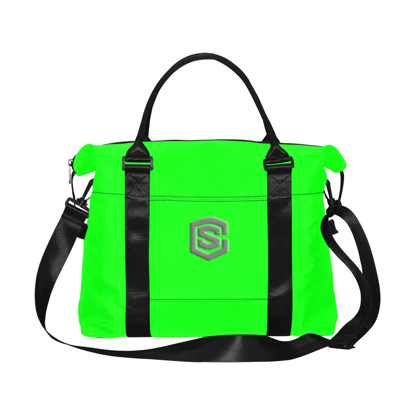 Green Large Capacity Duffle Bag With Grey Logo Large Capacity Duffle Bag(Model1715)