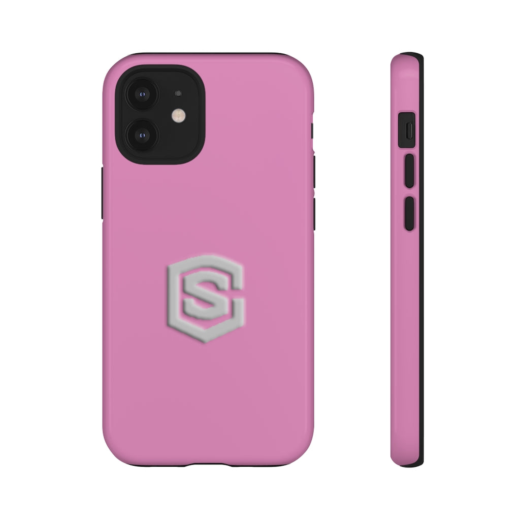 Pink Tough Cases Silver Logo
