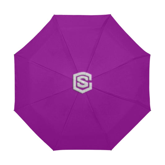 Purple Anti-UV Automatic Umbrella With Silver Logo Anti-UV Automatic Umbrella(Outside Printing)(Model U09)