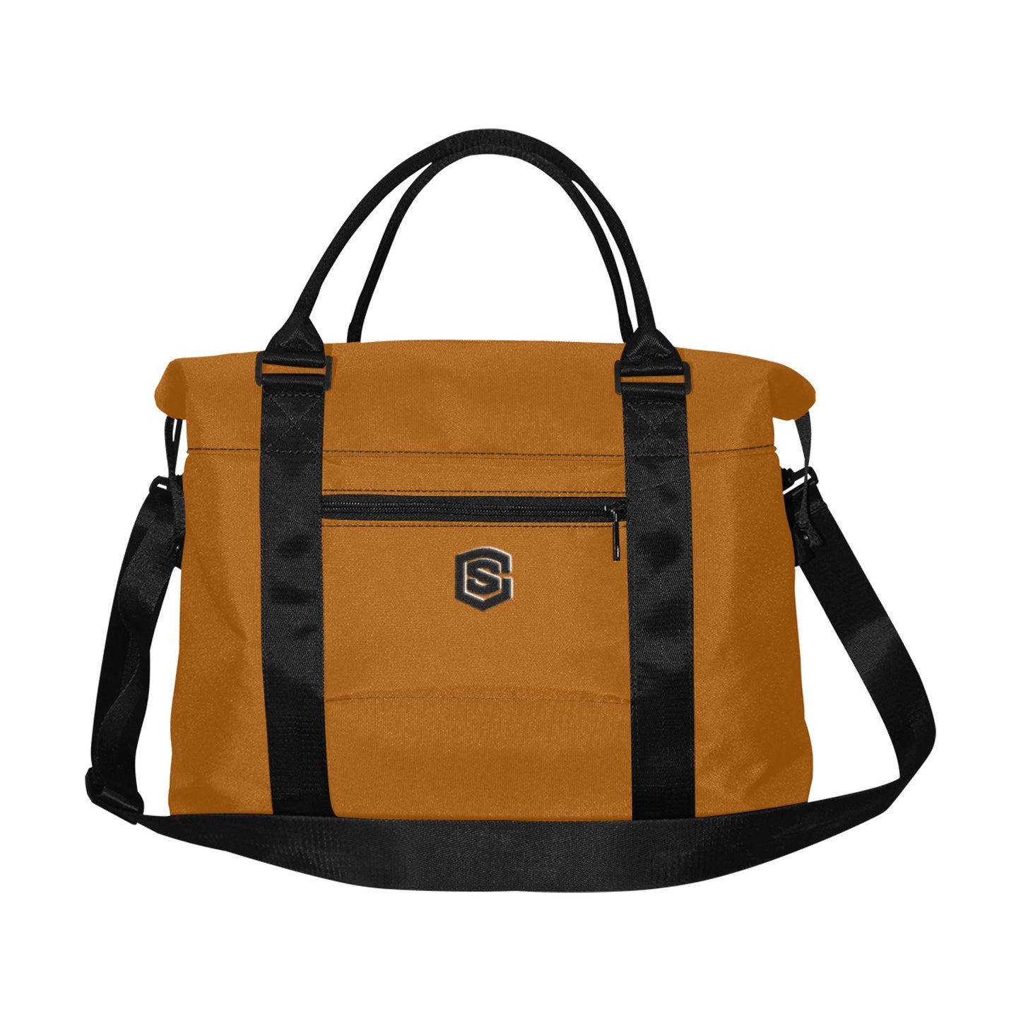 Brown Large Capacity Duffle Bag With Black Logo Large Capacity Duffle Bag(Model1715)