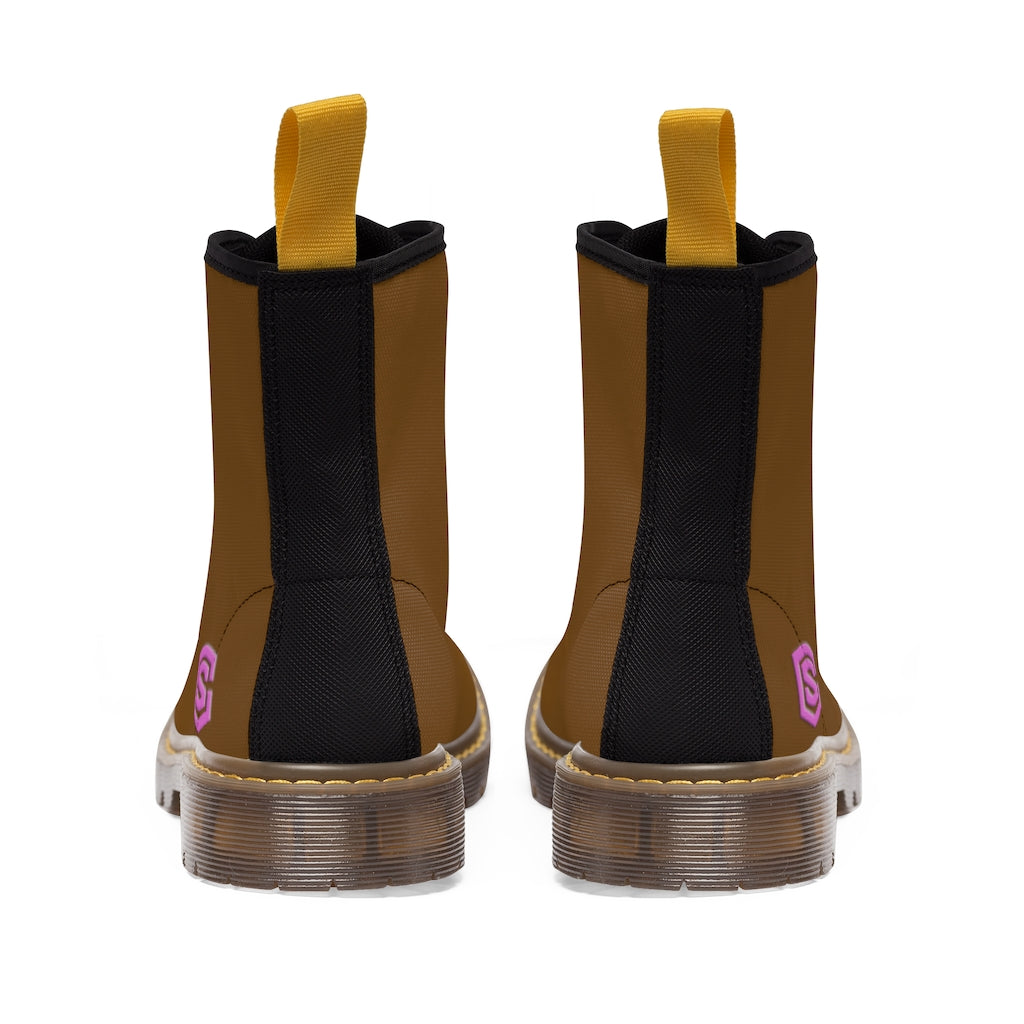 Brown Men's Canvas Boots Violet Logo